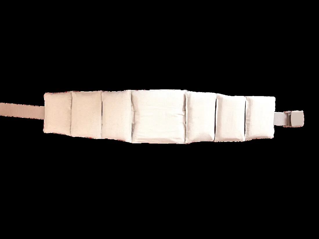 The first fabric prototype of the belt, laid flat