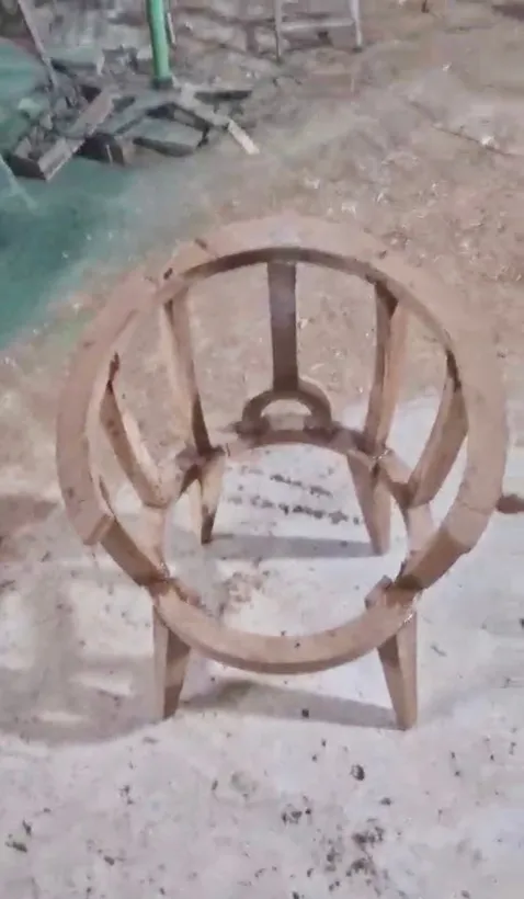 The chair frame standing on its legs