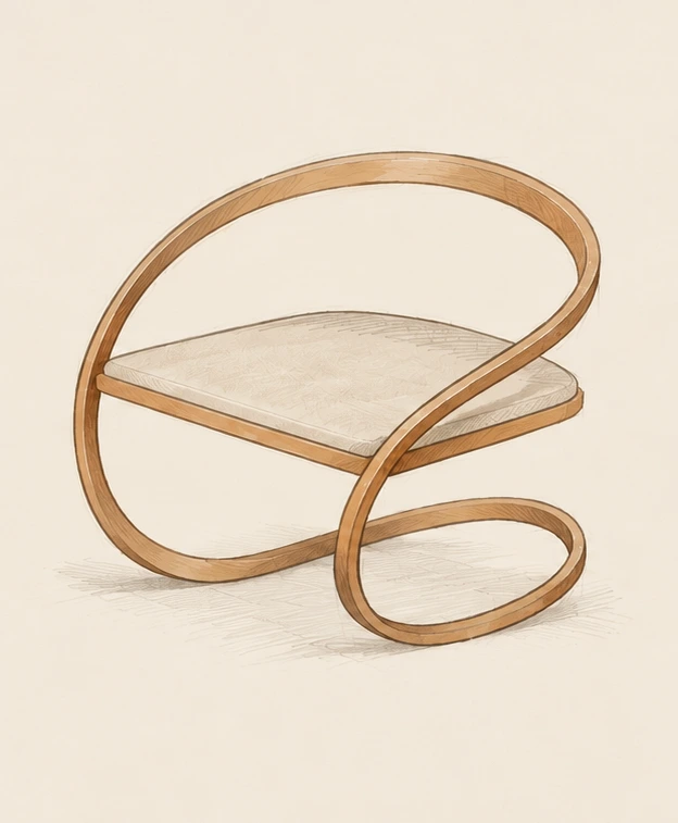 Drawing of the ribbon chair