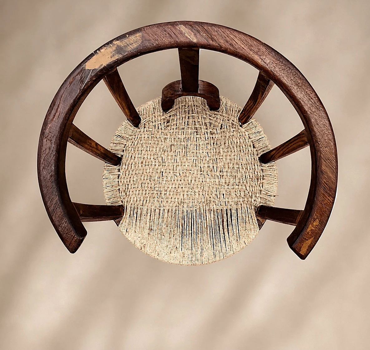 The finished chair seen from above