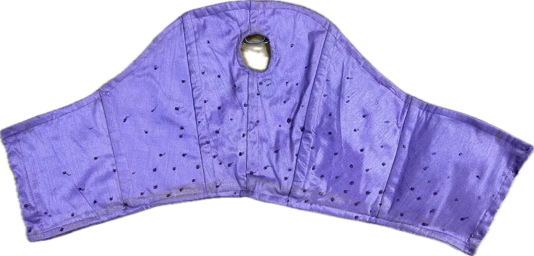 The finished lilac corset, unlit