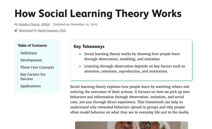 Article: how social learning theory works