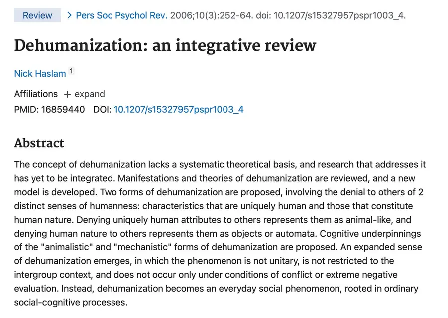 Paper: dehumanization, an integrative review